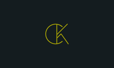 Initial letter CK uppercase modern lines Icon design template elements. Logo Design.
