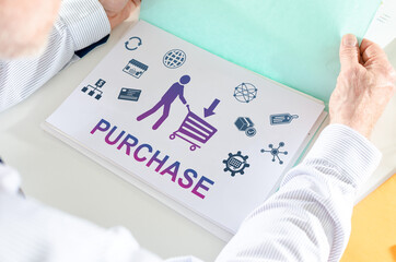 Purchase concept on a paper