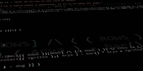 Computer script code. Programming screen of software developer. Program code background. Modern technology backdrop for advertisements.