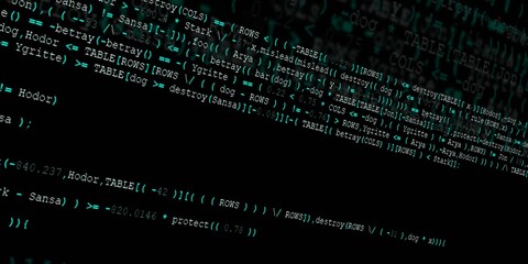 Program code background. Modern technology backdrop for advertisements.