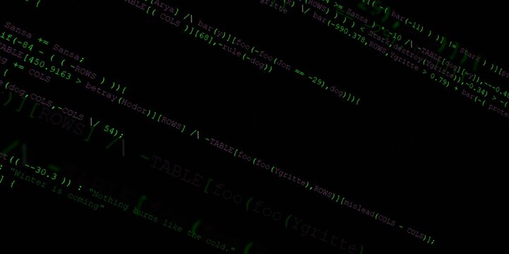 Program code background. Modern technology backdrop for advertisements.