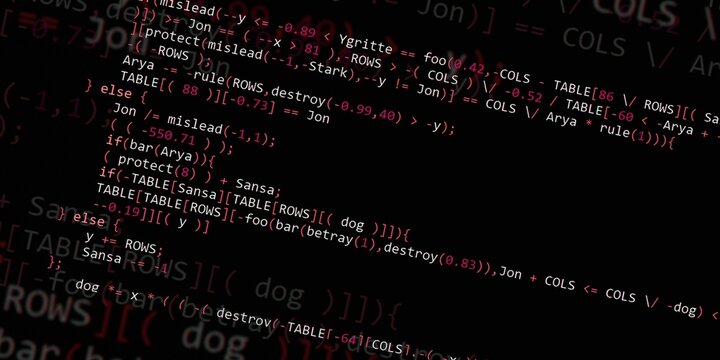 Program code background. Modern technology backdrop for advertisements.