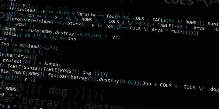Program code background. Modern technology backdrop for advertisements.