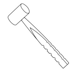 Freehand sketchy line art of dental instrument silhouette. Medical instruments. Isolated vector illustration.