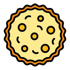 Pastry apple pie icon. Outline pastry apple pie vector icon color flat isolated