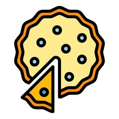 Family apple pie icon. Outline family apple pie vector icon color flat isolated