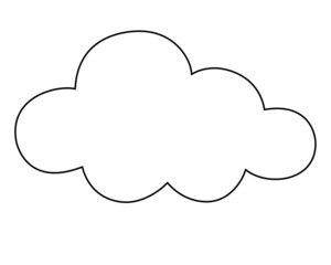 Cloud, natural phenomenon - vector linear illustration for coloring pages, logo or pictogram. Outline. Cloud weather phenomenon sign or icon