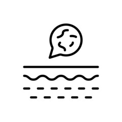 Bacteria on Skin Line Icon. Skin Layer with Microbes Flora Linear Pictogram. Microorganisms on Structure of Dermis Outline Icon. Editable Stroke. Isolated Vector Illustration