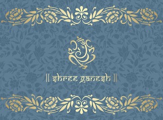 Ganesha, wedding card, royal Rajasthan, India	