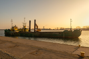 Cargo ship in Wladyslawowo port. Poland