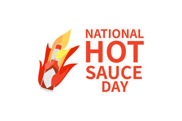 Happy National Hot Sauce Day vector illustration. Suitable for greeting card, poster and banner.