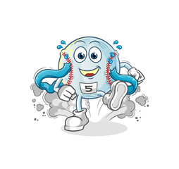 baseball runner character. cartoon mascot vector