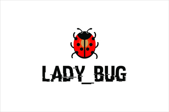 Ladybug cute cartoon for bug solved technology and network security company logo icon ideas