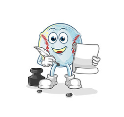 baseball writer vector. cartoon character