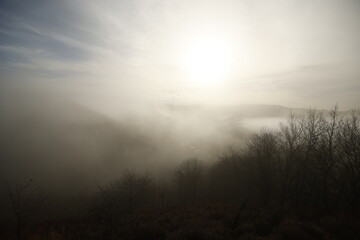 Morning landscape with fog