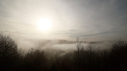 Morning landscape with fog