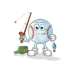 baseball fisherman illustration. character vector