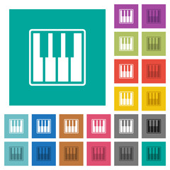 Piano keyboard alternate square flat multi colored icons
