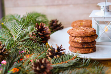 Christmas motifs. Delicious cookies for Santa.