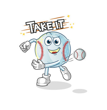 baseball throwing baseball vector. cartoon character