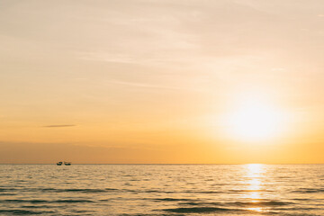 Fototapeta na wymiar Boats on the sea during sunset