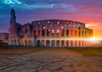 Fototapeta na wymiar Colosseum in Rome. Colosseum is the most famous landmark in Rome.