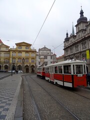 Fototapeta na wymiar Tramway de Prague