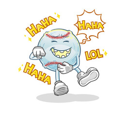 baseball Laugh Out Loud character. cartoon mascot vector