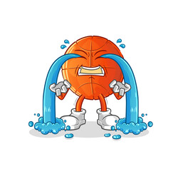 basketball crying illustration. character vector