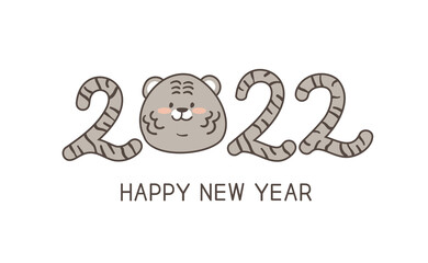 2022년 새해 연하장.  새해 일러스트 2022 흑호랑이 캐릭터 