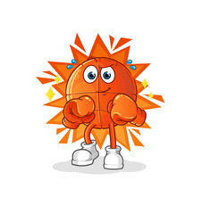 basketball boxer character. cartoon mascot vector