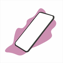 Realistic smartphone mockup. Device UI,UX mockup for presentation templates. Cellphone frame with blank display. Phone perspective view.  3d illustration cell phone