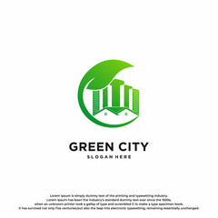 Premium Creative Green City Real Estate Logo Design.
