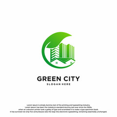 Creative Real Estate with Green Leaf Logo Design.