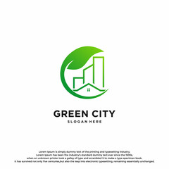Creative Minimalist Green Real Estate Logo Design.