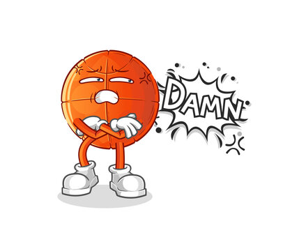 Basketball Very Pissed Off Illustration. Character Vector