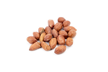 Peanuts isolated on white background. Shelled seeds