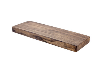 Wooden cutting or serving board isolated on white