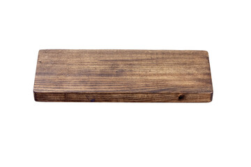 Wooden cutting or serving board isolated on white
