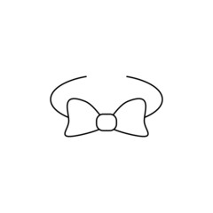 Hair band headband hairband with ribbon bow. Vector icon and illustration. Hair ornament.