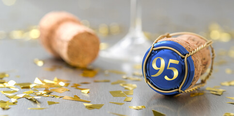 Champagne cap with the Number 95