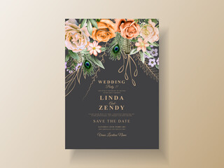 Wedding invitation elegant black theme
