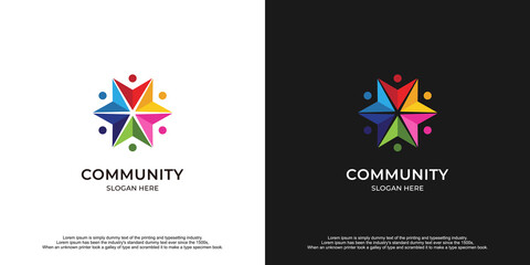 Colorful Community People Logo Design.