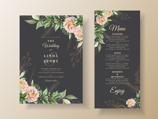 Wedding invitation elegant black theme