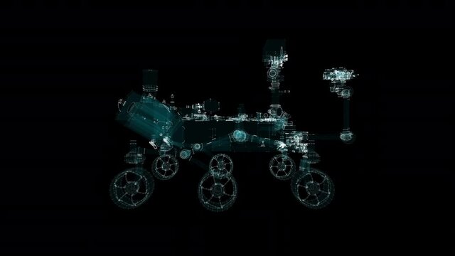 Particle hologram of Mars rover