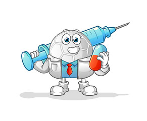 hand ball doctor holding medichine and injection