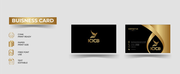 Fototapeta premium luxury golden business card template design 