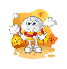 Obraz na płótnie Canvas hand ball in the autumn. cartoon mascot vector