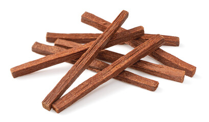 sandalwood sticks isolated on white background