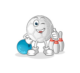 hand ball play bowling illustration. character vector